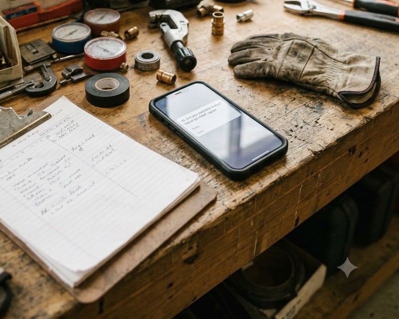 Close-up of a smartphone receiving a customer text message inquiry